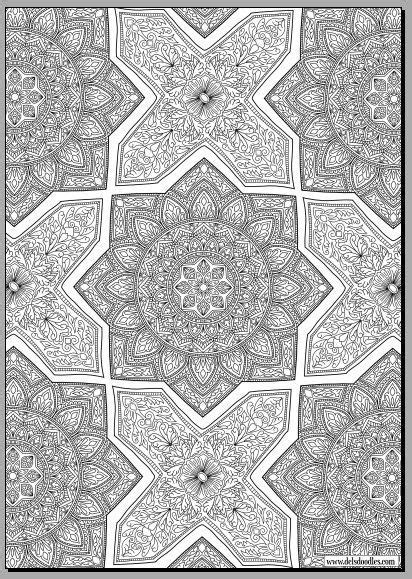 Free islamic coloring pages printable for kids and adults. Islamic Tile Detailed Colouring Page | Detailed coloring ...