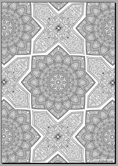 Free islamic coloring pages printable for kids and adults. Islamic Tile Detailed Colouring Page | Detailed coloring ...