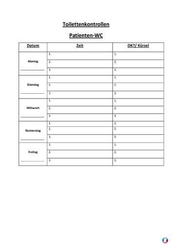 Maybe you would like to learn more about one of. Toilettenkontrollliste Patientenwc - Kostenlose Vorlagen ...