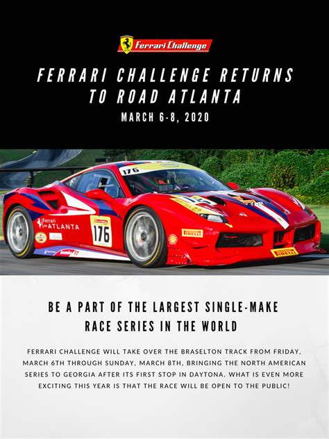 Atlanta motorsports park, dawsonville, ga. Ferrari Challenge Returns to Road Atlanta