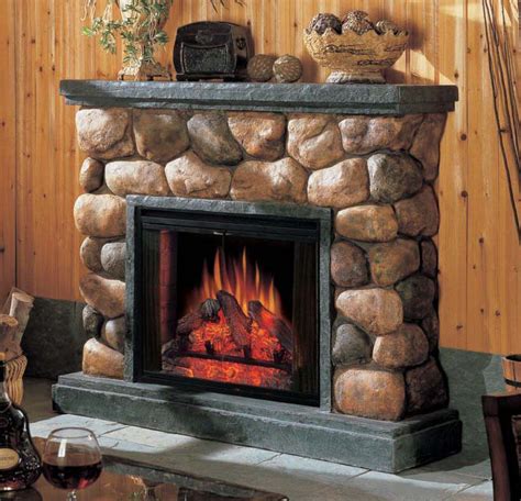 Veneerstone river rock mendocino corners 100 lin. fireplaces pictures | Electric Fireplace by Classic Flame ...