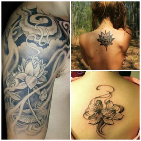 In fact, the buddha is often depicted holding a lotus or sitting on a large lotus flower. Tatouage japonais fleur de lotus - Modèles et Exemples