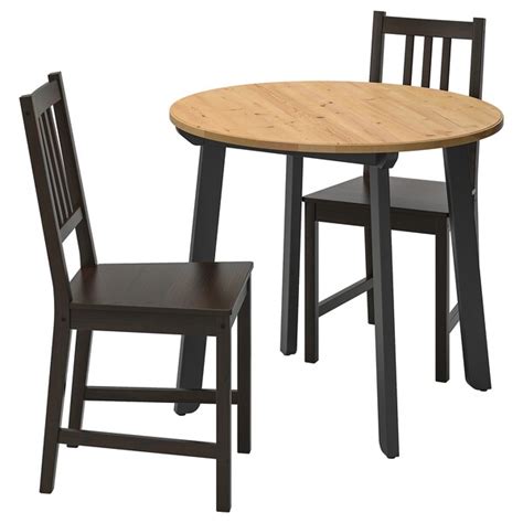 Ikea black kitchen table and chairs. GAMLARED / STEFAN Table and 2 chairs - light antique stain ...