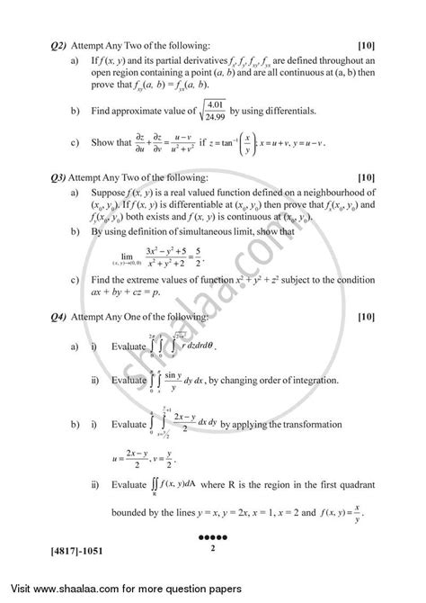 Calculus early transcendentals eighth edition by james stewart. Multivariable Calculus 1 2015-2016 B.Sc Mathematics Semester 3 (SYBSc) 2013 Pattern question ...