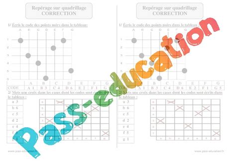 Exercices de français pour ce2, jeux éducatifs en ligne pour apprendre le français en s'amusant. Repérage sur quadrillage - Ce2 - Exercices à imprimer