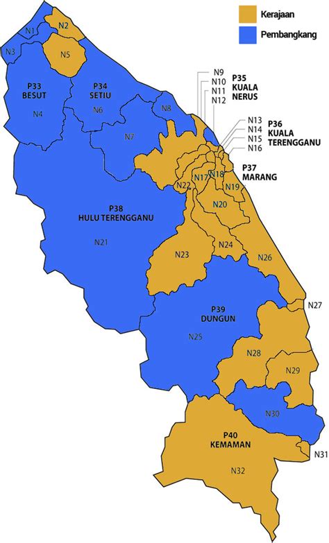 Hari pertabalan agong baru 2019. Dewan Undangan Negeri Terengganu - Peta Kawasan