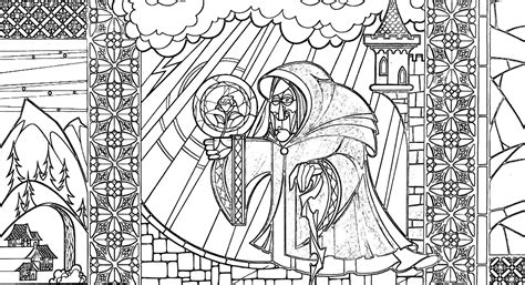 Disney beauty and the beast coloring book pages kids fun art and best learning videos for children drawing beauty and the beast 2017 flipthrough of disney vitraux by art therapy art of coloring: BEAUTY AND THE BEAST Adult Coloring Pages | Animal ...