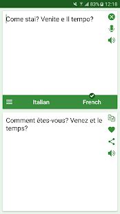 Service en ligne, d'utilisation pratique, de traduction de mots, de phrases, de textes de l'italien vers l'français. Italien - Français Traducteur - Applications sur Google Play