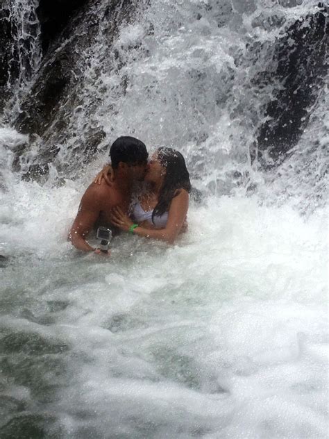 This is a couple adventure book (hence the name) that allows for surprise. Kiss under a waterfall | Hot tub, Outdoor, My photos