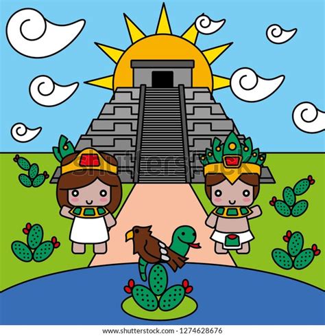 La caída de la gran tenochtitlan. Vector de stock (libre de regalías) sobre Birth Mexica ...