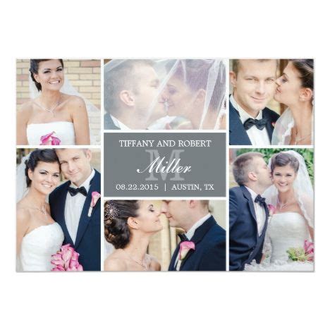 Add borders, text, filters, stickers and more. Monogram Collage Wedding Announcement - Gray | Zazzle.com | Wedding collage, Monogram wedding ...