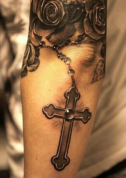 Rosary bead tattoo ideas designs and meanings tatring. Roses with cross rosary tattoo | Tattoos | Pinterest ...