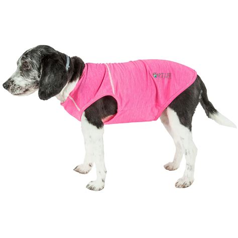 Pet Life Active Aero-Pawlse Heathered Pink Quick-Dry Dog ...