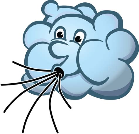 This clipart image is transparent backgroud and png format. Free Clipart Of A cloud blowing wind