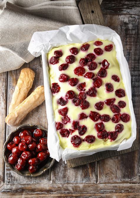 Ladyfingers are a small, delicate sponge cake biscuit used in desserts such as tiramisu. Cherry Cake With Lady Finger Biscuits Stock Image - Image ...