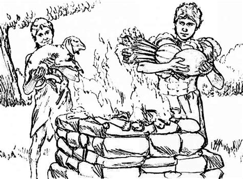 480x339 adam and eve cain and abel coloring page cain slaying abel. Abel And Cain Put Their Sacrifice Into The Fire Coloring ...