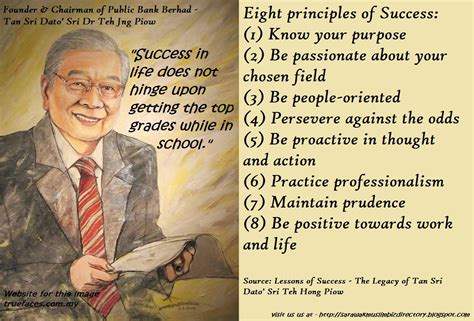 Since i retired from public bank in 2012, i have never seen tan sri in person. Direktori Biz Muslim Sarawak: Eight Principles of Success ...