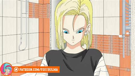 Wanna see some naughty pictures? Animated GIF - Android 18 Taking off her clothes by ...