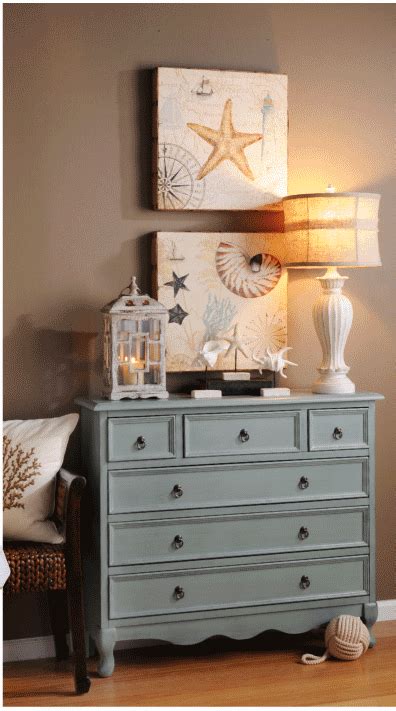 Affordable trendy apartment furniture and decorating ideas. Blue Distressed Chest | Seaside home decor, Nautical ...