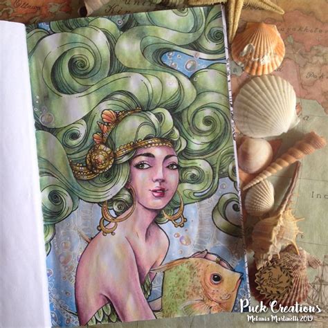 Cute mermaid coloring book ? From "Portrait of the Mermaid" Coloring Book by Sara ...