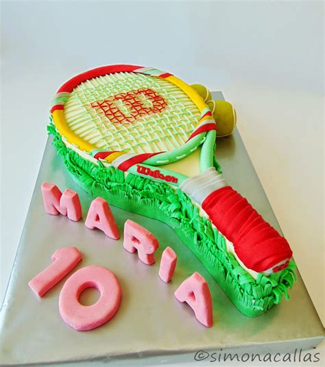 Racheta de tenis de colorat / racheta de tenis bab. Tort Racheta de Tenis / Tennis Racket Cake - simonacallas