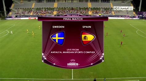 We assume you are converting between mil sweden and estadio spain. FUTBOL UEFA EURO Women U19 Final : Sweden vs Spain 14/07/2012