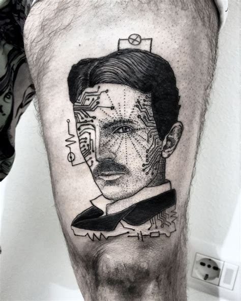 Maybe you would like to learn more about one of these? Tatuaje de Nikola Tesla | Tatuajes biomecanicos, Tatuajes ...