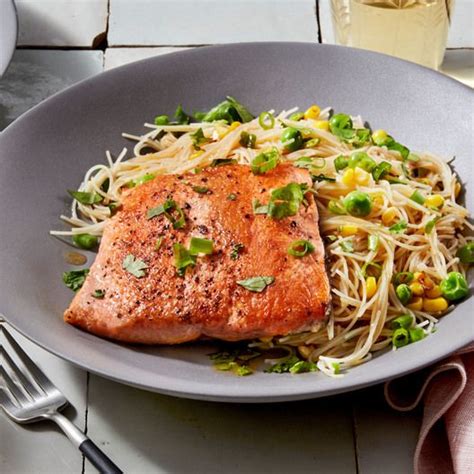 Soy sauce fried rice is simple yet indulgent. Seared Salmon & Soy Vermicelli Noodles with English Peas | Recipe | Seared salmon, Vermicelli ...