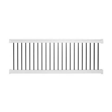 Deckorail redwood 6 ft rail stair kit with black aluminum balusters. Weatherables Vilano 3 ft. H x 8 ft. W Vinyl White Railing ...