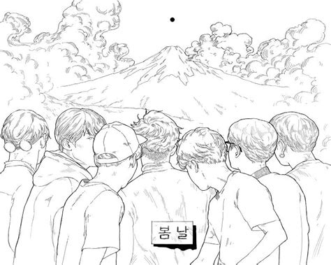 방탄소년단 for army and kpop lovers, jin, rm, jhope, suga, jimin, v, and jungkook, love yourself on amazon.com.au. spring day. | Bts fanart, Coloring pages, Coloring books