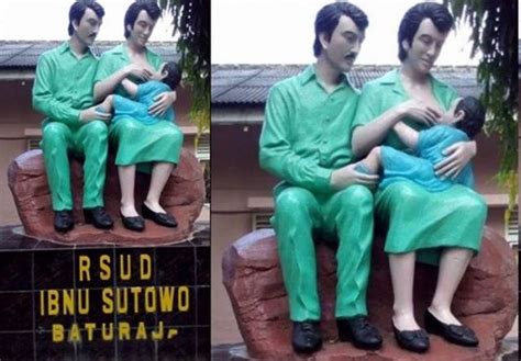 Gaya hidup keluarga ibnu sutowo saat itu pun menjadi sorotan. Patung di RSUD Dr. Ibnu Sutowo Baturaja, Bikin Netizen ...