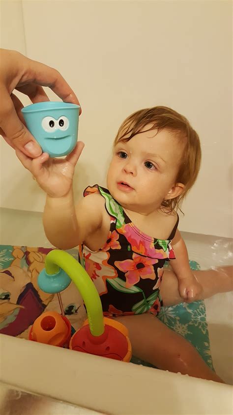 Use the tumblers individually or stack them and watch the water run through all three at once; Bath Time STEM Water Play with Yookiddo Flow N Fill Spout Toy