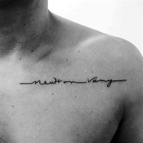 Fortunately, we have many unique tattoo font styles for men and women, such as calligraphy, cursive, and traditional styles. Resultado de imagen para tattoo clavicle men | Small chest ...