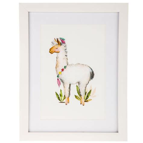 A unique collection of handcrafted rustic wall decor for your home. Llama with Necklace Framed Wall Decor | Frames on wall, Frame wall decor