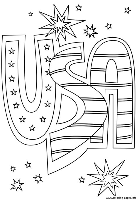 4th of july fireworks coloring page. Usa Doodle Stars Coloring Pages Printable