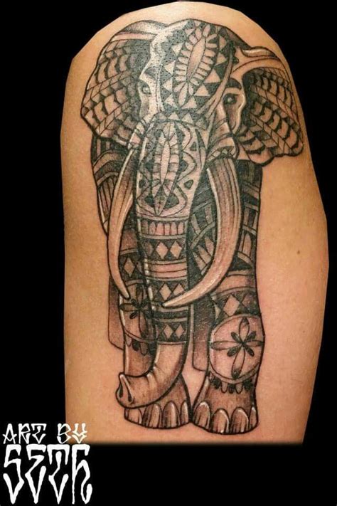 Its boho design will have you belly dancing all the way home from the tattoo parlor. Henna elephant tattoo by Seth Jordan #artbyseth | Tattoos ...