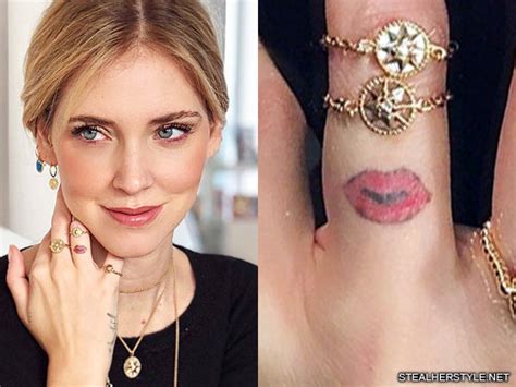 Chiara ferragni takes inspiration from travels, music, pop culture and contemporary art for a collection that combines feminine elements with modern silhouettes. Chiara Ferragni Lips Knuckle Tattoo | Steal Her Style