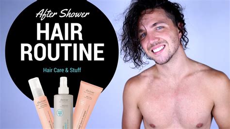 Condition your hair with oil before shower: After Shower Hair Routine - Men's Hair - YouTube