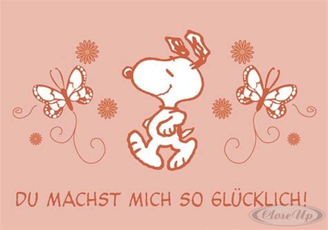 Discover du machst mich glücklich meaning and improve your english skills! Peanuts Postkarte Du Machst mich So Glücklich! (Snoopy ...