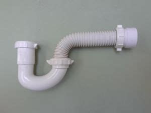 Always consult a professional before taking on any serious plumbing. 057.Flex P trap plastic for freestanding bathtub