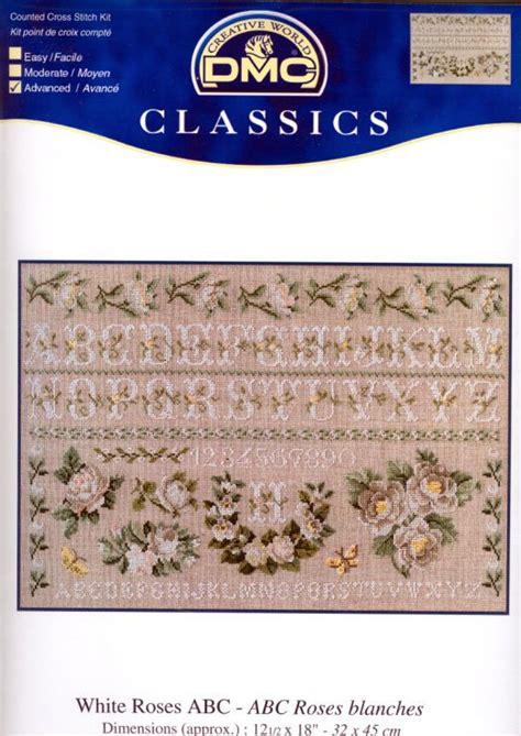 The pattern is worked in whole cross stitch, half cross stitch, straight stitch, backstitch and french knots for the birds' eyes. Gallery.ru / Фото #7 - dmc-sampler aux roses blanches ...