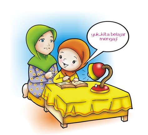 Anak tk muslim kartun png hijabfest. Gambar Animasi Anak Muslim Belajar - HijabFest