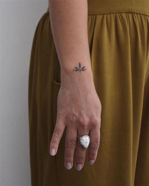 Maybe you would like to learn more about one of these? Minimal leaf tattoo on the wrist | www.otziapp.com ...