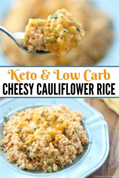 Pour over cream and sprinkle over grated cheese. Easy Cheesy Cauliflower Rice | Recipe | Low carb side ...