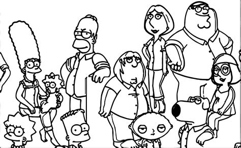 It's easy to download it or print it direct from your browser. nice Family Guy And The Simpsons Crossover Coloring Page ...