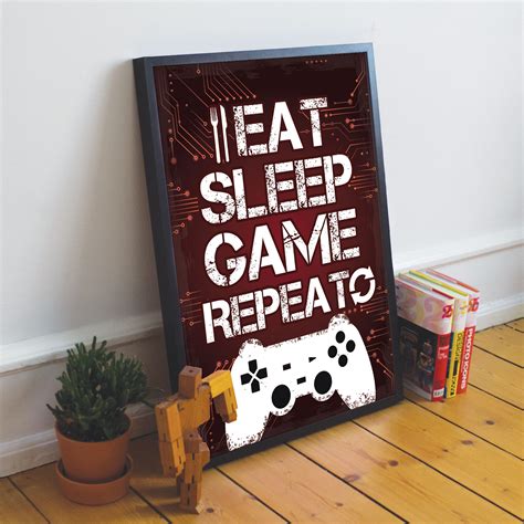 Relaxing paintings for the bedroom. Gaming Sign Gaming Print Framed Boys Bedroom Decor Wall Art