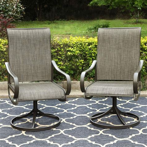 Tropitone torino swivel patio dining chair seat color: PHI VILLA Patio Swivel Rocker Chair Outdoor Dining Set ...