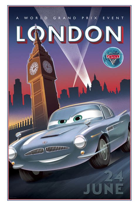 Lightning mcqueen has to work hard and finds friendship. Cars 2 Vintage Poster Art - London - HeyUGuys