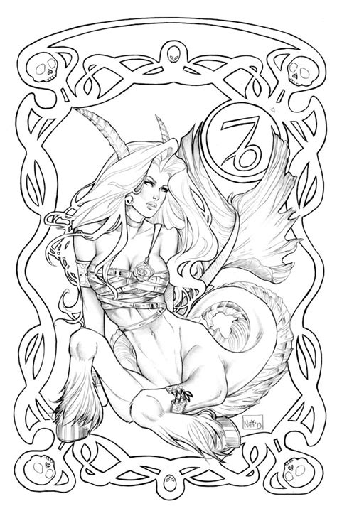 Not safe for work hover to show. Lady Death Capricorn BW by ToolKitten on DeviantArt