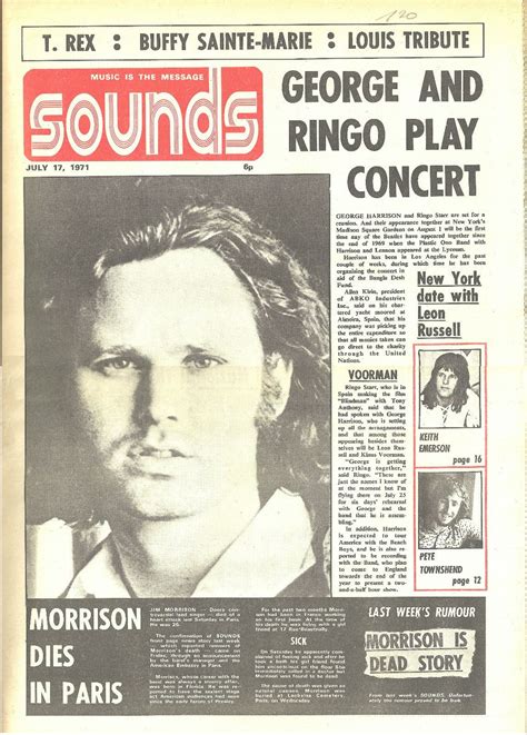 Jim morrison in january, a little over a year before his death. Jim Morrison Doors Cover - Sounds July 1971 | Jim morrison ...